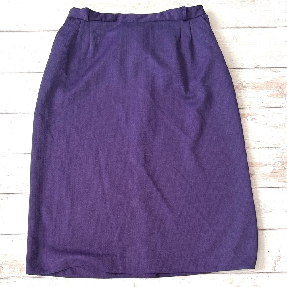 Women’s Size 18 Mid Calf Length Pencil Skirt Deep Royal Dark Purple Pykettes